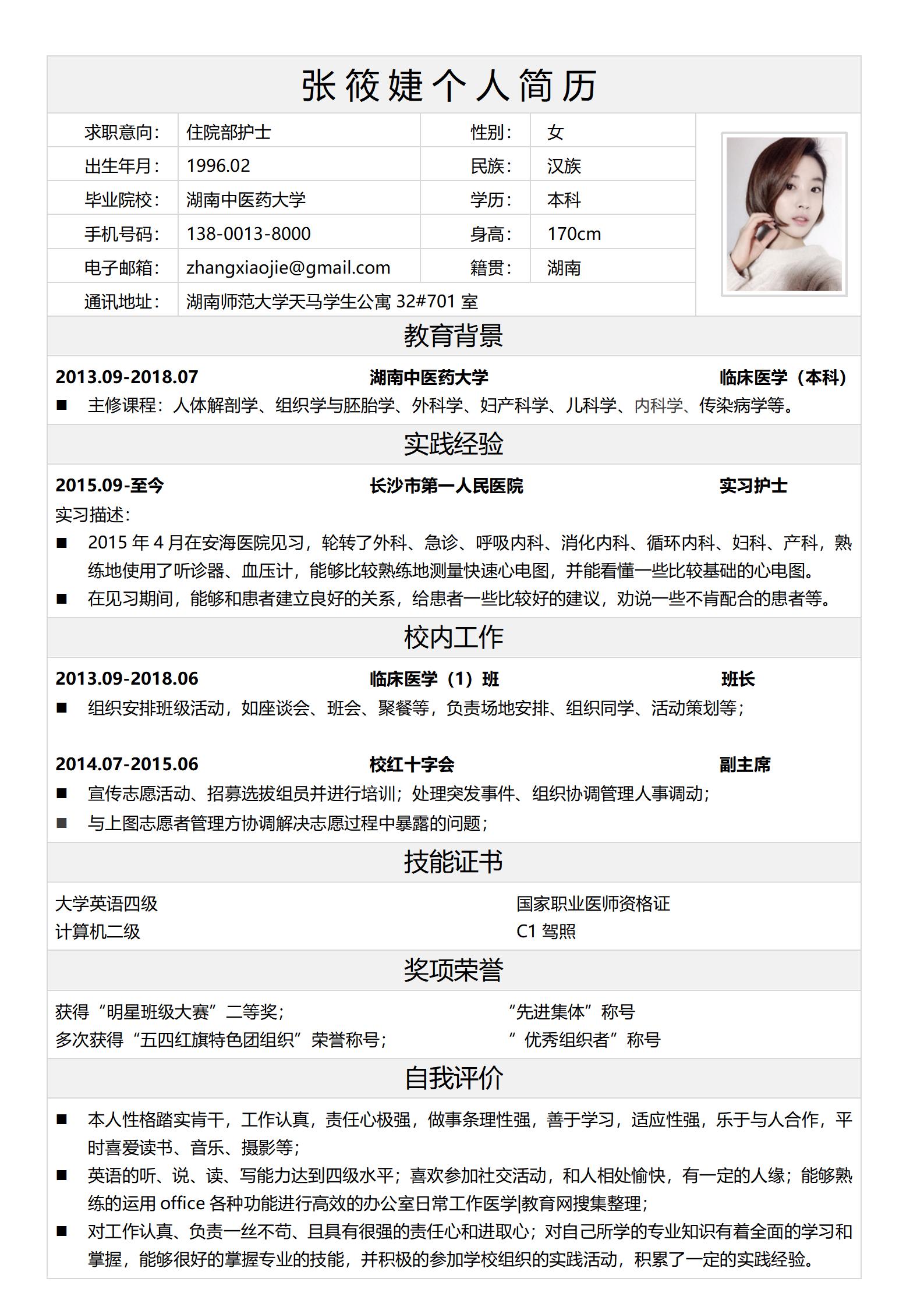 易读编辑版简历表格下载